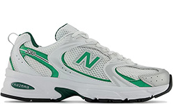 New Balance 530 White with nightwatch green