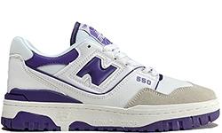New Balance 550 white prism purple женские белые с фиолетовым