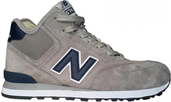 New Balance 574 Mid Grey Deep Blue с мехом