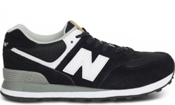 New Balance 574 Черно-серые замшевые