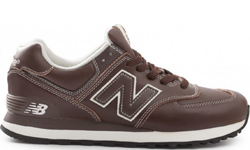 Кроссовки New Balance 574 Коричневые Кожаные