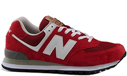Кроссовки New Balance 574 красные с белым