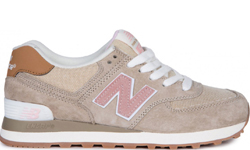 New Balance 574 Пудровые с розовым замшевые женские
