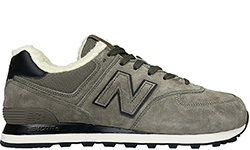 New Balance 574 Sand Grey Black с мехом