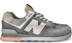 New Balance 574 Серые с розовым женские
