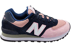 New Balance 574 темно-синие с розовым