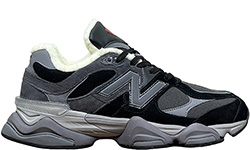 New Balance 9060 Black Grey с мехом