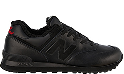 New Balance 574 полностью чёрные с мехом
