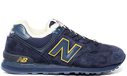 Кроссовки New Balance 574 Синие с желтым зимние с мехом