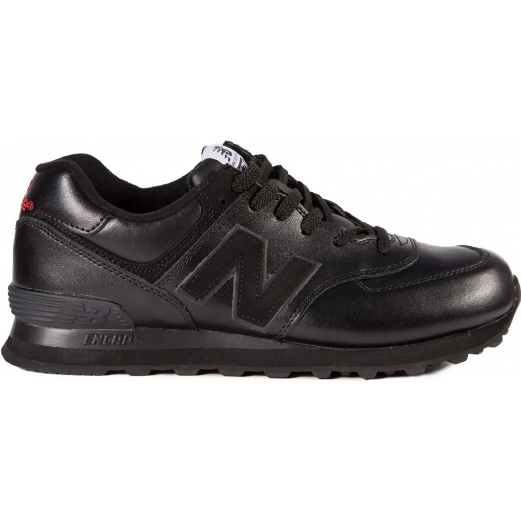 All black top leather new balance