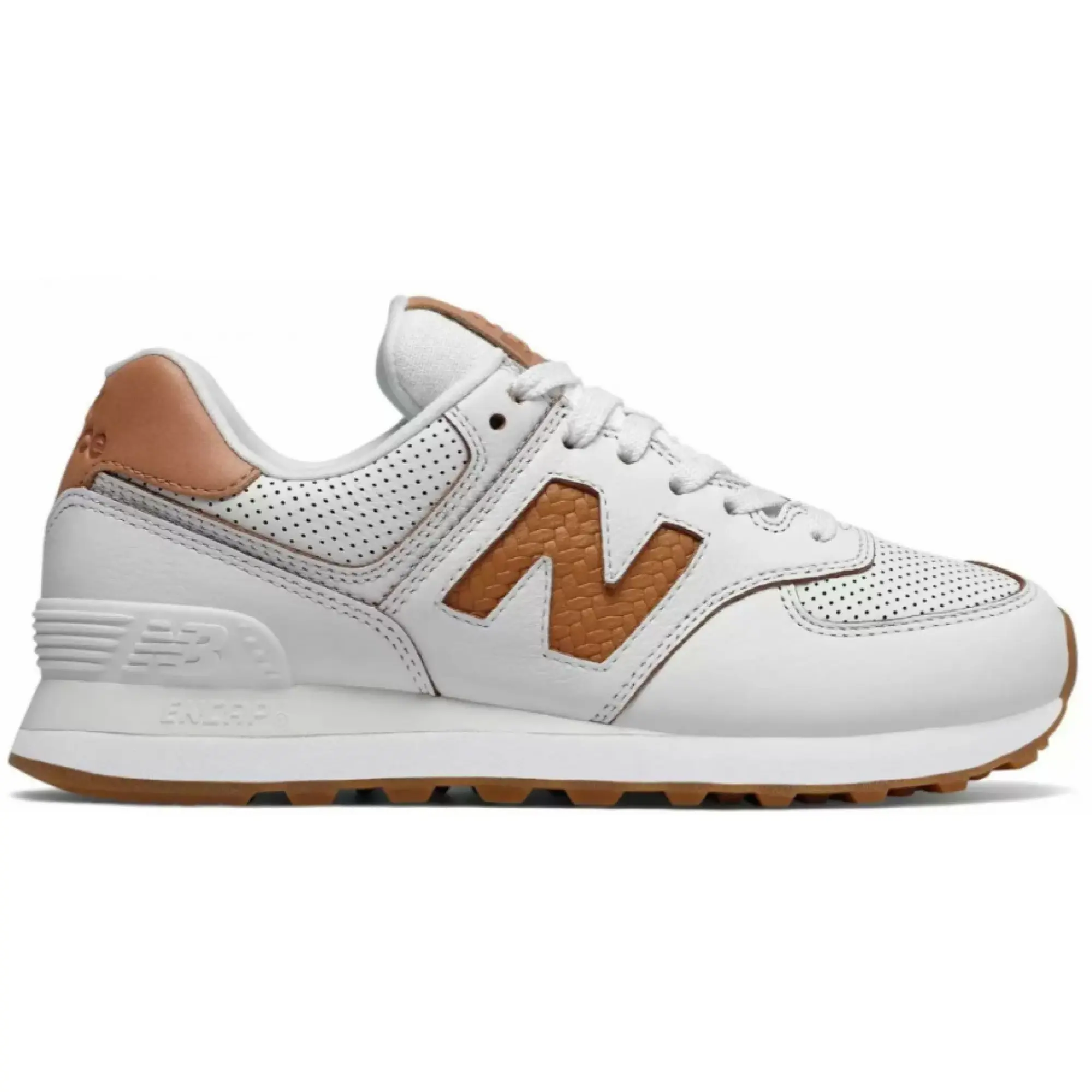 New balance 574 white with veg tan clearance
