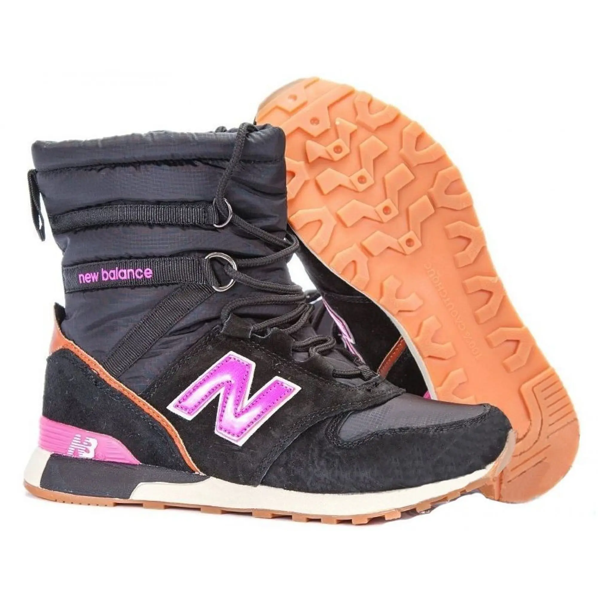 Купить кроссовки New Balance Snow Boots зимние с мехом черные с розовым с  доставкой по Москве и РФ